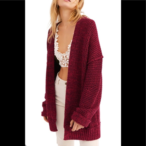 Free People High Hopes Cardigan in Plum Blossom - Picture 2 of 15